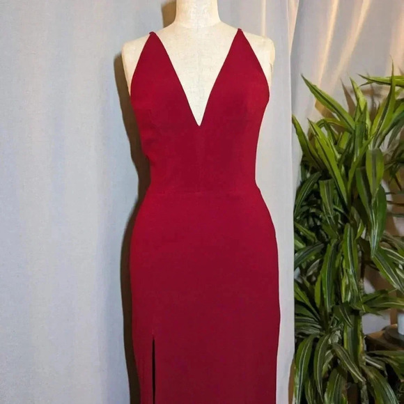 Dress The Population Iris Red Maxi Dress Trumpet Size Small - Picture 5 of 10